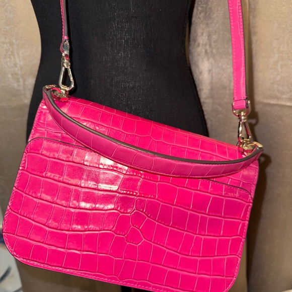 Kate Spade Pink Crocodile Pattern Shoulder Bag - Picture 3 of 6